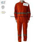 Orange Cotton Lightweight Fr Coveralls With Reflective Trim Protective Clothing